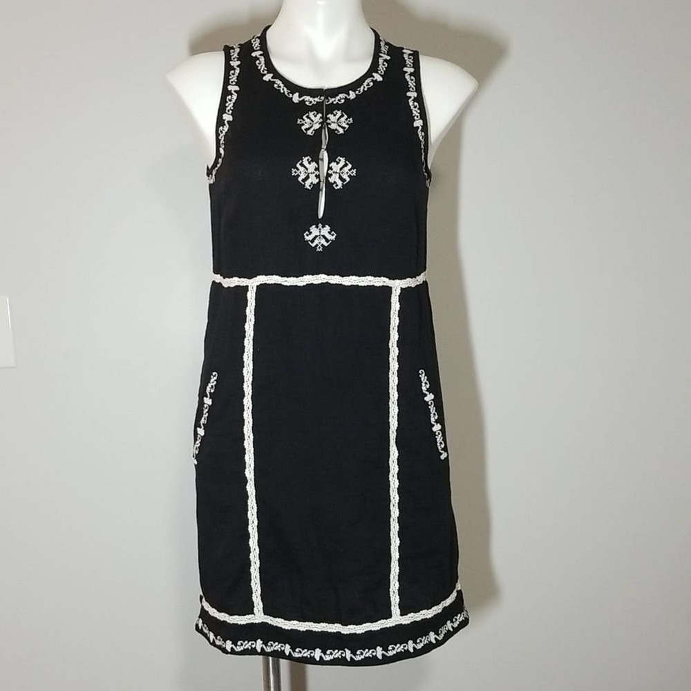Ella Moss Black Mini Dress with White Trim
